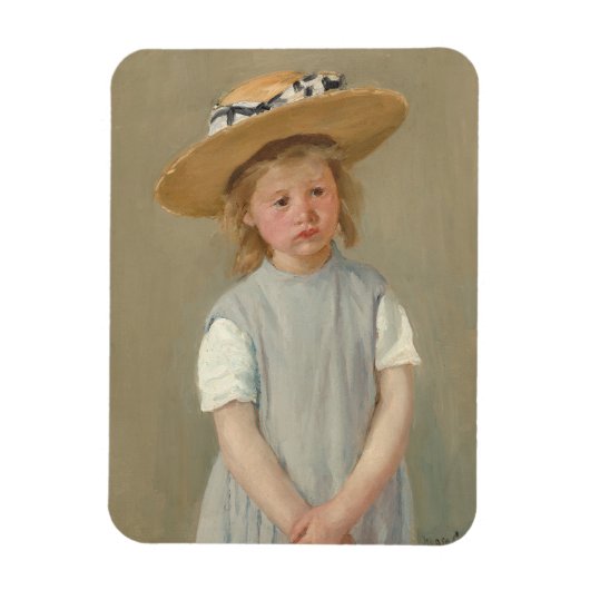 Mary Cassatt - Kind in een strohoed Magneet (Verticaal)