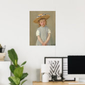 Mary Cassatt - Kind in een strohoed Poster (Thuiskantoor)