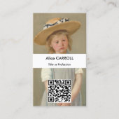Mary Cassatt - Kind in een strohoed - QR Code Visitekaartje (Voorkant)