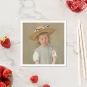 Mary Cassatt - Kind in een strohoed Servet (Insitu)