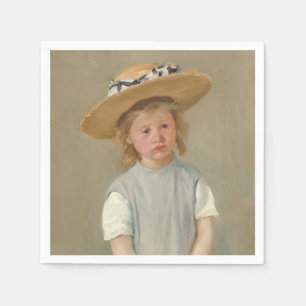 Mary Cassatt - Kind in een strohoed Servet