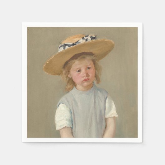 Mary Cassatt - Kind in een strohoed Servet (Voorkant)