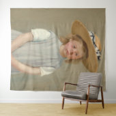 Mary Cassatt - Kind in een strohoed Wandkleed (In Situ (horizontaal))