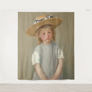 Mary Cassatt - Kind in een strohoed Wandkleed