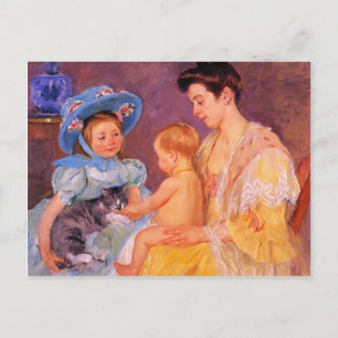 Mary Cassatt- Kinderen die met een kat spelen Briefkaart