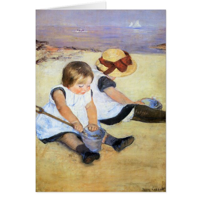 Mary Cassatt Kinderen die op de bankkaart spelen (Voorkant)