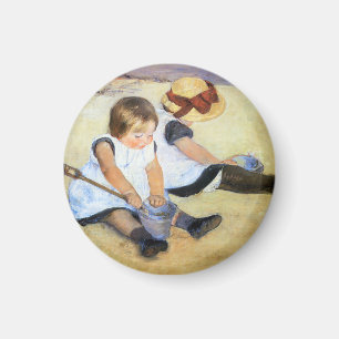 Mary Cassatt Kinderen die op de Beach Magnet spele