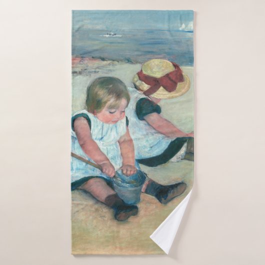 Mary Cassatt - Kinderen die op het strand spelen Bad Handdoek (Badhanddoek)