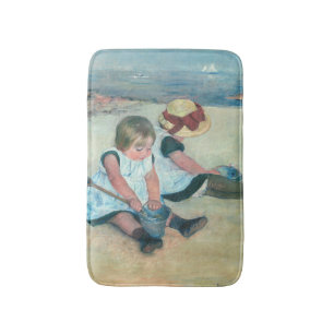 Mary Cassatt - Kinderen die op het strand spelen Badmat