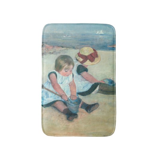 Mary Cassatt - Kinderen die op het strand spelen Badmat (Voorkant Verticaal)