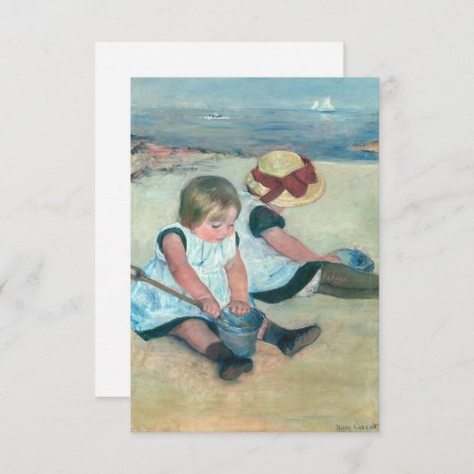 Mary Cassatt - Kinderen die op het strand spelen Bedankkaart (Voorkant / Achterkant)
