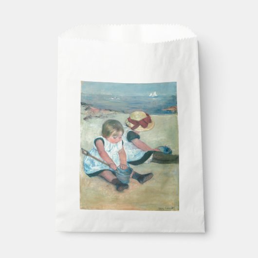 Mary Cassatt - Kinderen die op het strand spelen Bedankzakje (Voorkant)