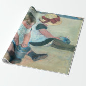 Mary Cassatt - Kinderen die op het strand spelen Cadeaupapier (Uitgerold)