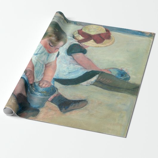 Mary Cassatt - Kinderen die op het strand spelen Cadeaupapier (Uitgerold)