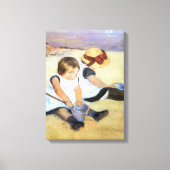 Mary Cassatt Kinderen die op het strand spelen Canvas Afdruk (Voorkant)