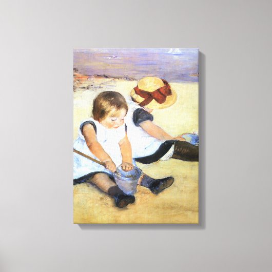 Mary Cassatt Kinderen die op het strand spelen Canvas Afdruk (Voorkant)