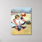 Mary Cassatt Kinderen die op het strand spelen Canvas Afdruk (Voorkant)
