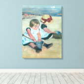 Mary Cassatt - Kinderen die op het strand spelen Canvas Afdruk (Insitu (Houten vloer))