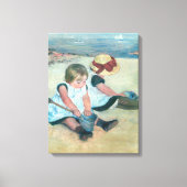 Mary Cassatt - Kinderen die op het strand spelen Canvas Afdruk (Voorkant)