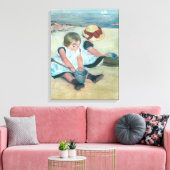 Mary Cassatt - Kinderen die op het strand spelen Canvas Afdruk (Insitu (Woonkamer))