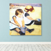 Mary Cassatt - Kinderen die op het strand spelen Canvas Afdruk (Insitu (Houten vloer))
