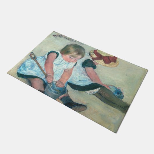 Mary Cassatt - Kinderen die op het strand spelen Deurmat (Schuin)