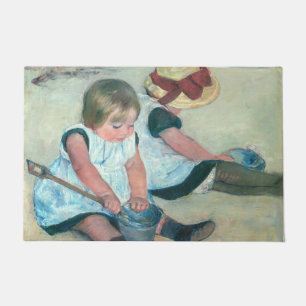 Mary Cassatt - Kinderen die op het strand spelen Deurmat