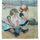 Mary Cassatt - Kinderen die op het strand spelen Douchegordijn (Voorkant)