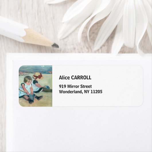 Mary Cassatt - Kinderen die op het strand spelen Etiket (Insitu)