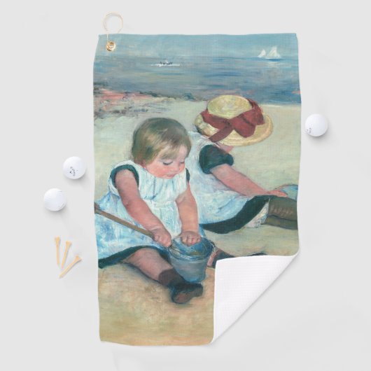 Mary Cassatt - Kinderen die op het strand spelen Golfhanddoek (Insitu)