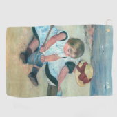 Mary Cassatt - Kinderen die op het strand spelen Golfhanddoek (Horizontaal)