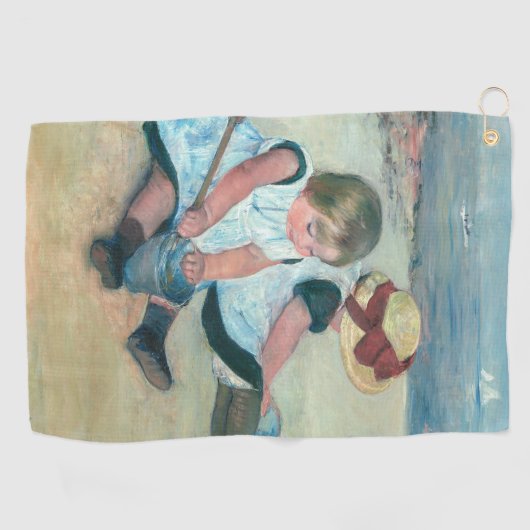 Mary Cassatt - Kinderen die op het strand spelen Golfhanddoek (Horizontaal)