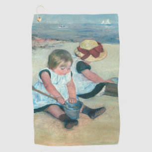 Mary Cassatt - Kinderen die op het strand spelen Golfhanddoek
