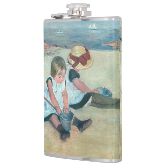 Mary Cassatt - Kinderen die op het strand spelen Heupfles (Links)