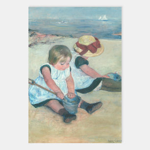 Mary Cassatt - Kinderen die op het strand spelen Inpakpapier Vel