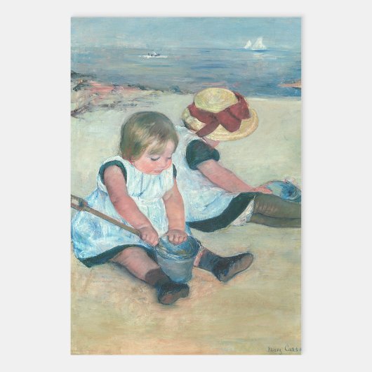 Mary Cassatt - Kinderen die op het strand spelen Inpakpapier Vel