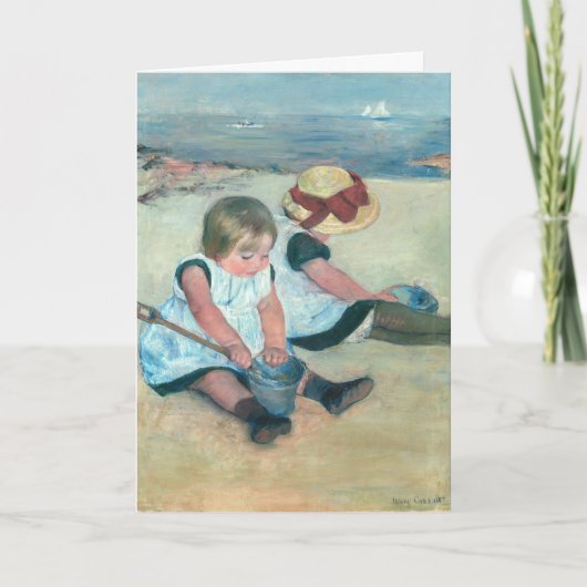 Mary Cassatt - Kinderen die op het strand spelen Kaart (Voorkant)