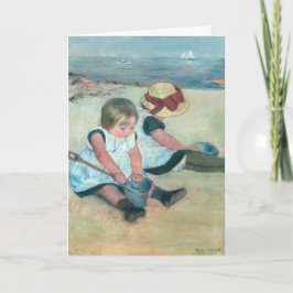 Mary Cassatt - Kinderen die op het strand spelen Kaart