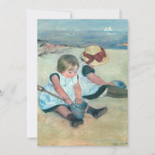 Mary Cassatt - Kinderen die op het strand spelen Kaart