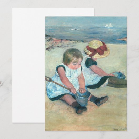 Mary Cassatt - Kinderen die op het strand spelen Kaart (Voorkant / Achterkant)