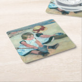 Mary Cassatt - Kinderen die op het strand spelen Kartonnen Onderzetters (Schuin)