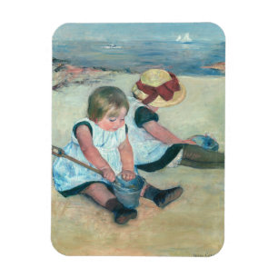 Mary Cassatt - Kinderen die op het strand spelen Magneet