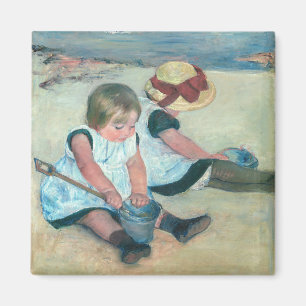 Mary Cassatt - Kinderen die op het strand spelen Magneet