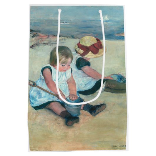 Mary Cassatt - Kinderen die op het strand spelen Medium Cadeauzakje (Achterkant)