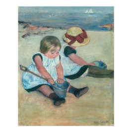 Mary Cassatt - Kinderen die op het strand spelen Perfect Poster