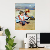 Mary Cassatt Kinderen die op het strand spelen Poster (Thuiskantoor)