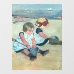 Mary Cassatt - Kinderen die op het strand spelen Raamsticker