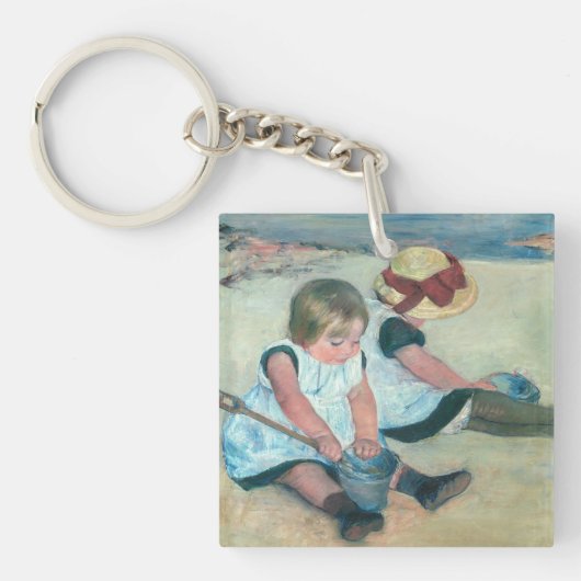 Mary Cassatt - Kinderen die op het strand spelen Sleutelhanger (Voorkant)
