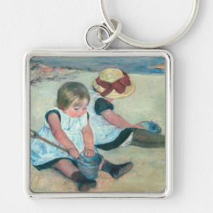 Mary Cassatt - Kinderen die op het strand spelen Sleutelhanger
