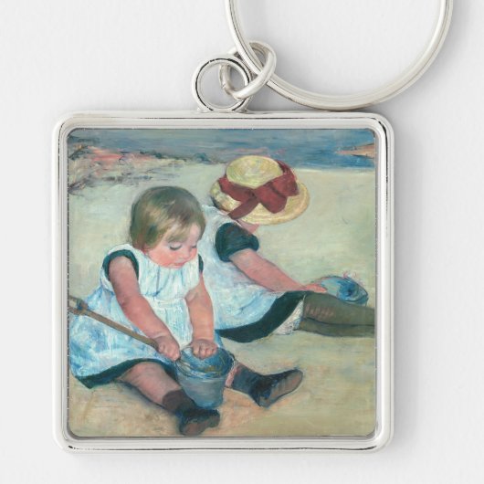Mary Cassatt - Kinderen die op het strand spelen Sleutelhanger (Voorkant)